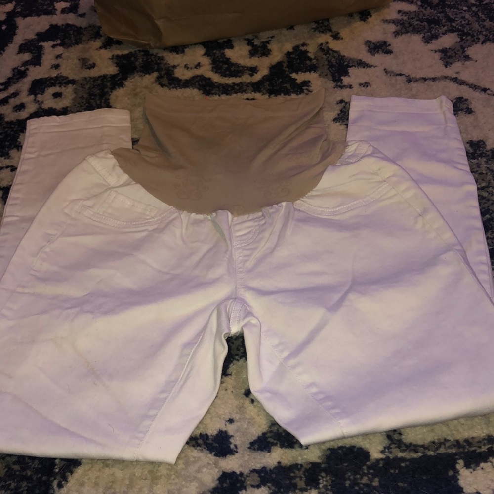 Jessica Simpson White Maternity Jeans